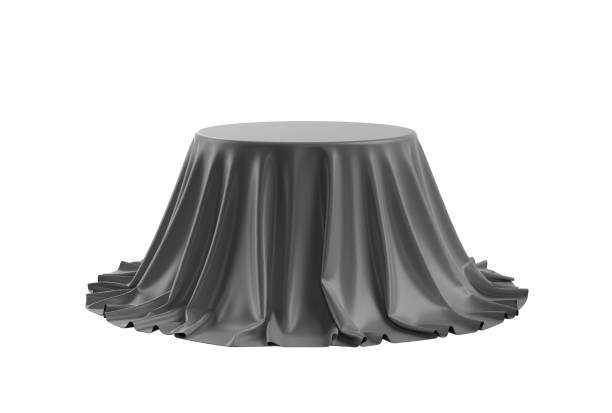 istock Round box covered with satin fabric. 3D illustration 2156388576