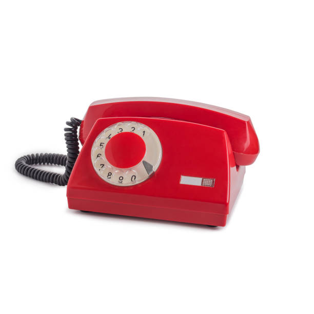 istock red disk phone of the mid-twentieth century with a shadow on a white background 2156397107