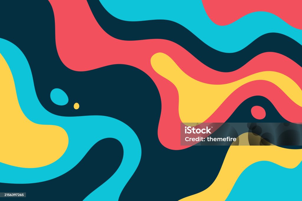 Liquid Spots Vector Multicolorful Liquid Wave Splashed Spots Background Stock Illustration ...