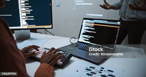 Software Engineer Developer Use Laptop Computer Program Coding ...