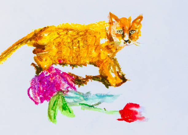istock A delinquent-looking ginger cat levels a flower pot 2156400339