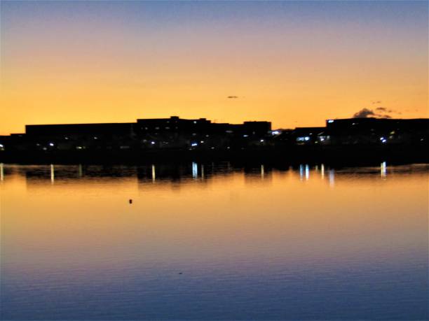 Sunset over Lake Town Koshigaya.