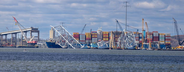 Panorama of Francis Scott Key Bridge Collapse