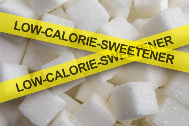 Low-calorie sweetener health issues and possible risk of artificial sugar as alternative sugars concept.