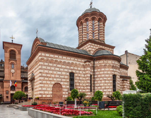 Buildings and the Orthodox cathedral in Baia Mare city, Romania