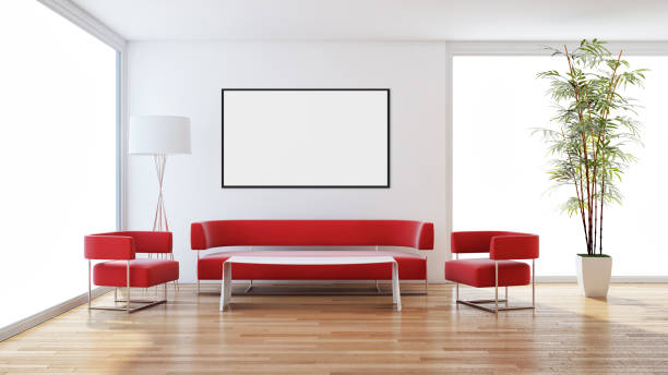 istock Large luxury modern bright interiors Living room mockup illustration 3D rendering image 2156413789