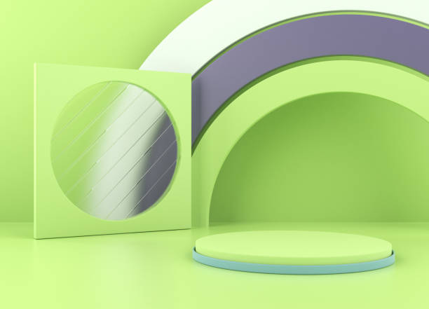 istock Podium with Abstract Shapes in Background 2156420238