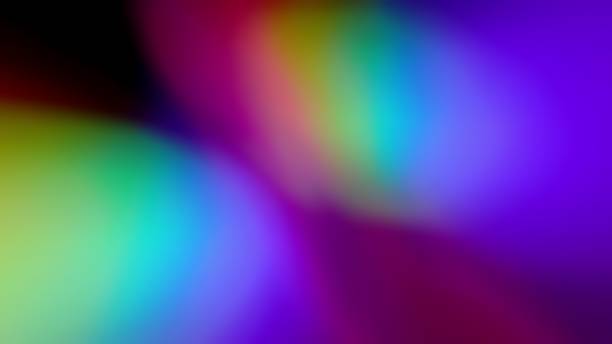 istock Rainbow neon light flares background. Optical Crystal Prism Flare Beams. Abstract blur animation 2156423381