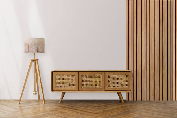 istock TV cabinet with Scandinavian home interior 2156433482