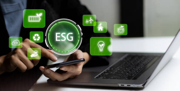 istock ESG concept Sustainable development goal. people working on smartphone and laptop with green icon, Green technology and Environmental technology background 2156434361