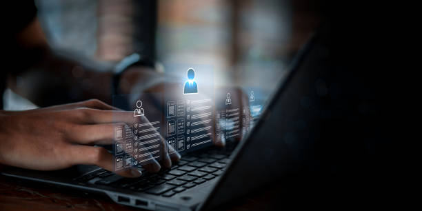 istock Hr, HRM, Human resources management concept. Check resume, Screening employee information, job applicants, Employees must complete the online survey form, answer the test questions. 2156437223