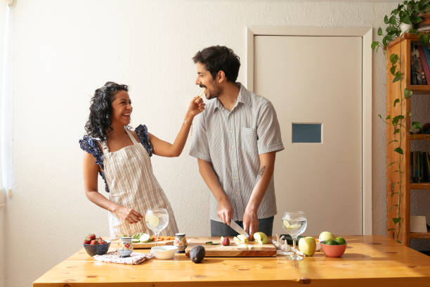 istock Couple cooking together 2156437866