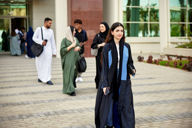istock Saudi female student leaving from university 2156439515