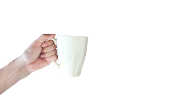 istock Hand hold cup mockup ,isolated on white background. 2156442990