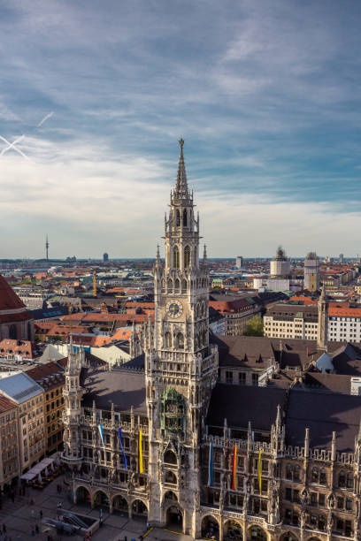 istock Aerial view on Marienplatz town hall in Munich, Germany 2156447471