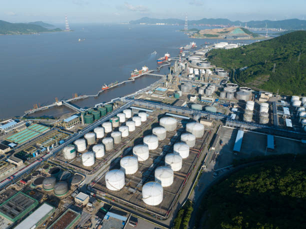istock Fuel storage warehouse by the sea 2156449190
