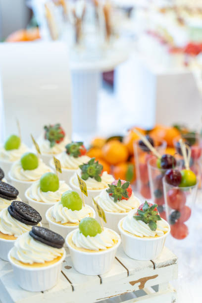 Desserts, bread, and some pastries at the dinner party