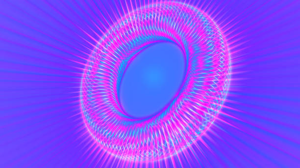 istock Round multicolored geometric shape, round figure. Ring shape, frame. A torus made of mesh and dots on a light background. Ease of use. 3D model. 2156450870
