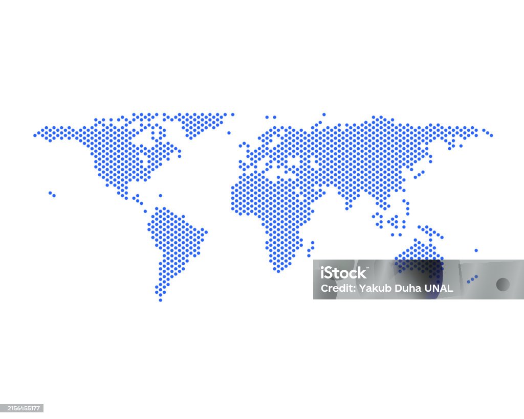 Map Blue Vector Blue World Map Dotted Vector Stock Illustration - Download Image Now ...