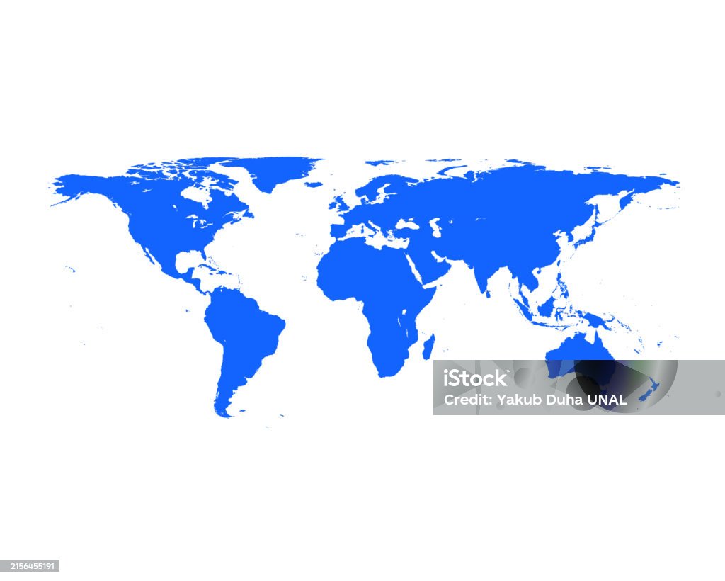 Map Blu Blue World Map Vector Stock Illustration - Download Image Now ...