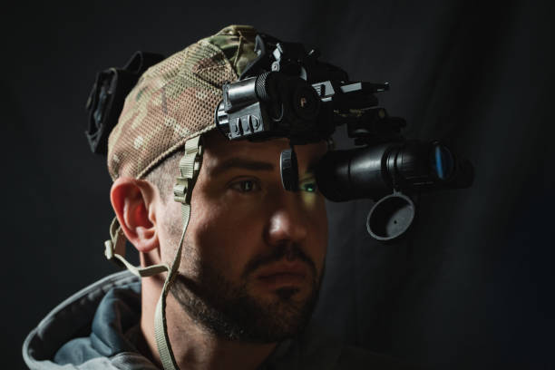 istock A military man with night vision device on his head. 2156460196