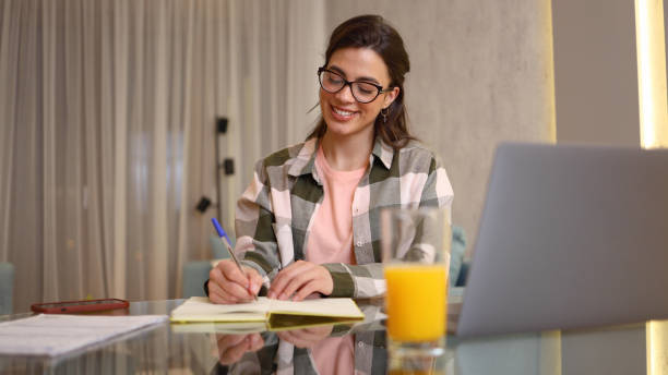 istock Young woman making plans for her online work 2156463530