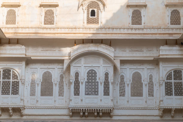 Medieval building Junagarh fort palace in Bikaner with ancient features, showcasing history
