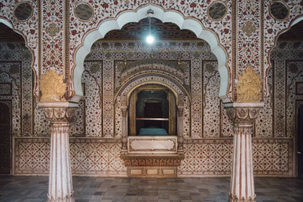 Medieval building Junagarh fort palace in Bikaner with ancient features, showcasing history