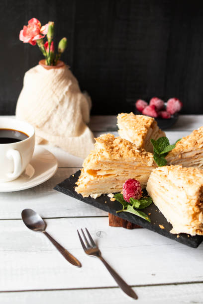 istock Napoleon cake. dessert. on a wooden background. Sweet 2156468909