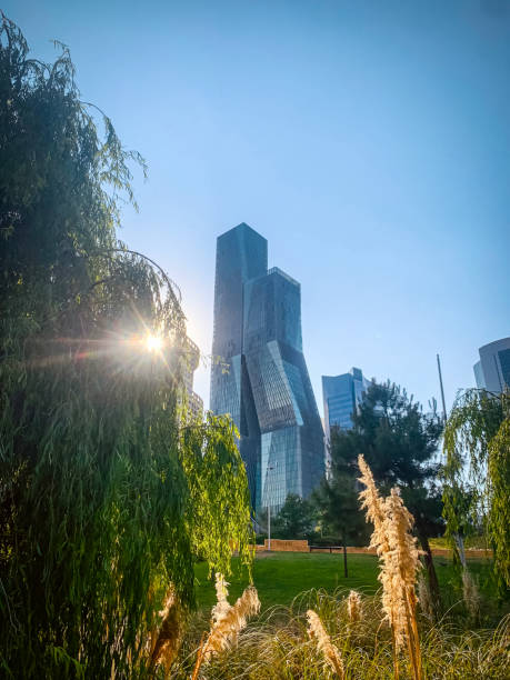 istock Modern high-rise buildings with sleek glass facades 2156476518