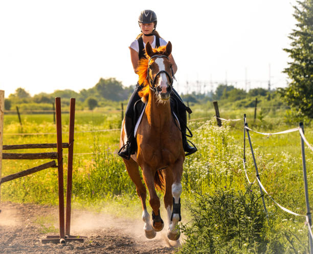 istock woman riding a horse 2156480946