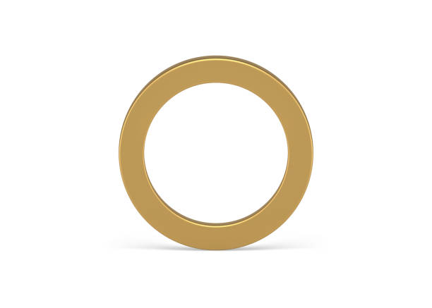 istock Golden wide ring circle frame metallic premium minimalist design for presentation realistic vector 2156481290