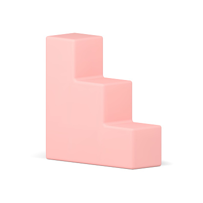 Pink Ramp Step Pink Steps Glossy Staircase Geometric Shape Platform Realistic Vector ...