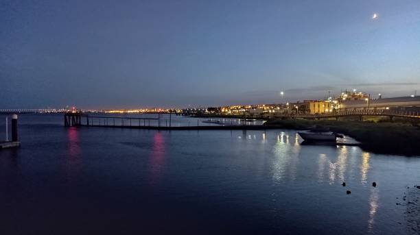 istock Night urban riverside landscape 2156481778