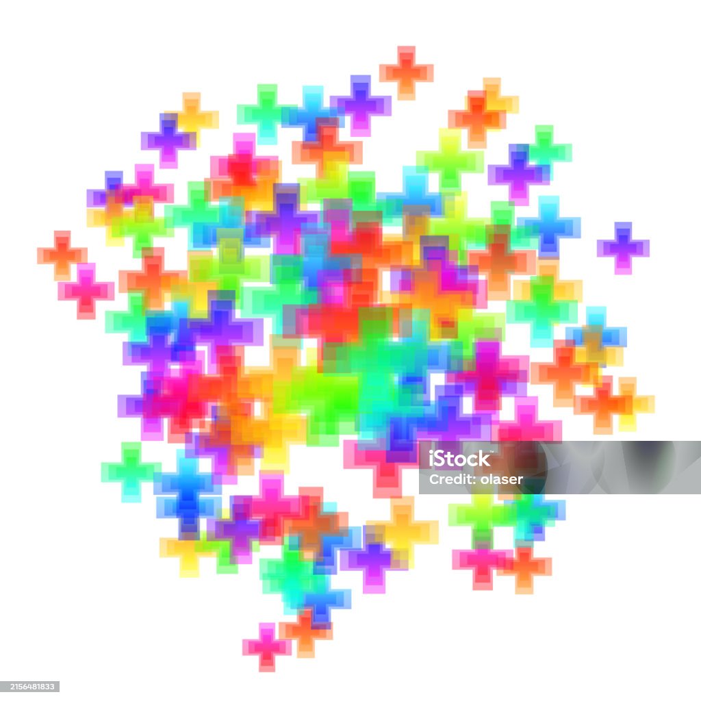 Plus Symbol Colorful Plus Sign Symbol In Colorful Transparent Cloud Stock Illustration ...