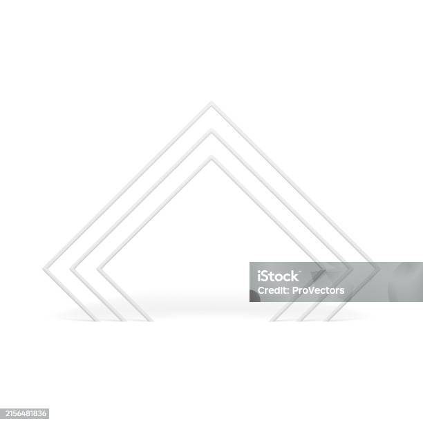 White Triangle Arch Angular Column Entrance Doorway Decorative 3d ...