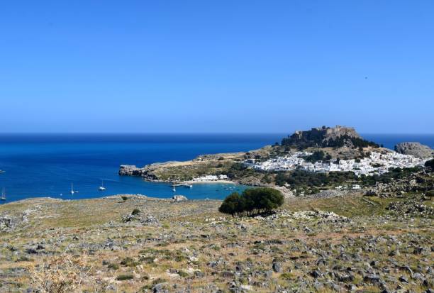 istock city view of lindos with akropolis 2156482011