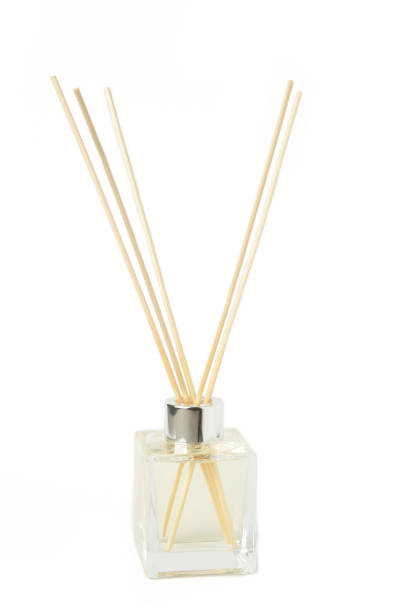 istock Aroma sticks in glass bottle. Aroma diffuser isolated on white background. 2156484290