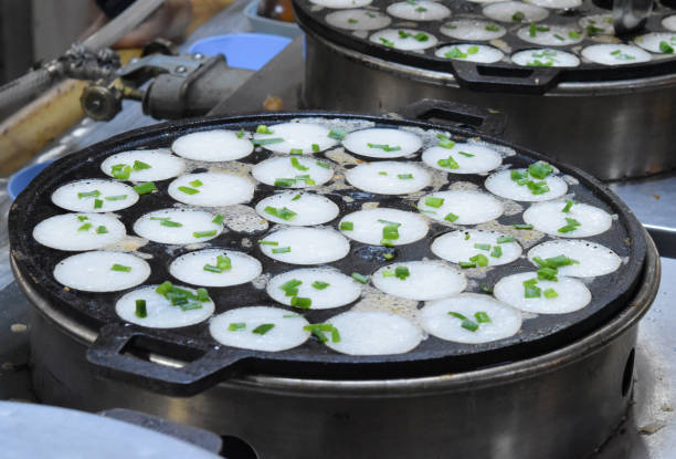istock Fresh Sweet Khanom Krok in Hole 2156486703