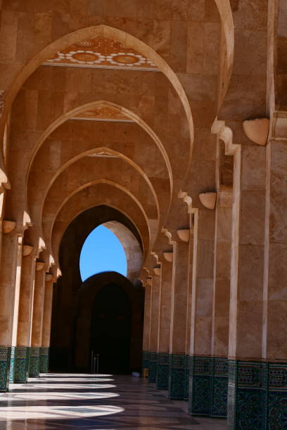 istock Casablanca, Hassan II mosque : exterior architectural columns 2156486908