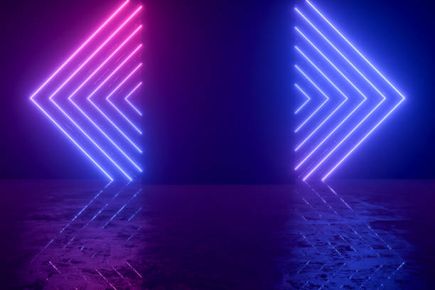 istock Abstract background with ultraviolet neon lights, glowing lines 2156489818