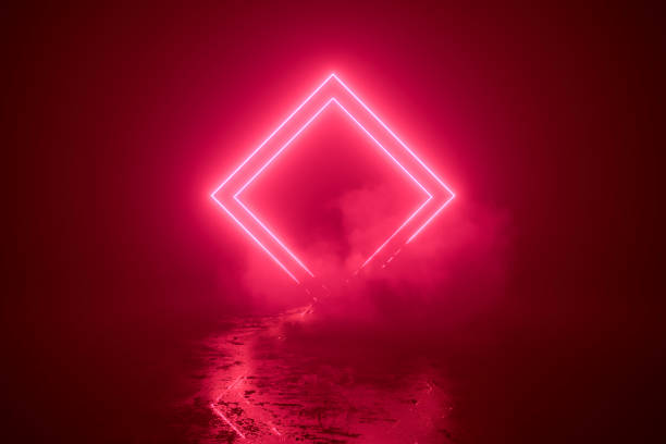 istock Abstract background with ultraviolet neon lights, glowing lines 2156491049