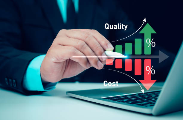 istock Businessman working on computer with quality control growth graph and cost reduction, Effective business, Cost and quality control, business strategy and project management concept. 2156492213