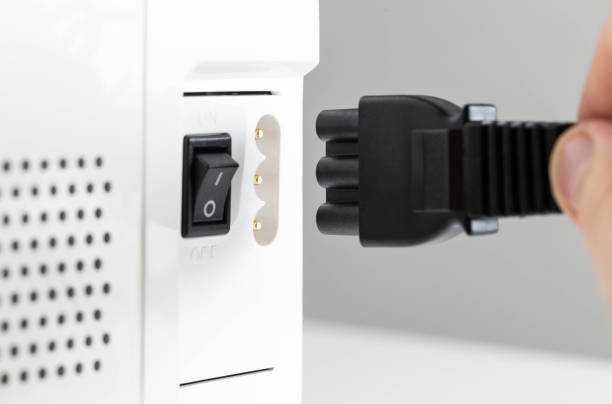 istock Connecting an electric drive with a sewing machine pedal, close-up, industry, automatic 2156494556