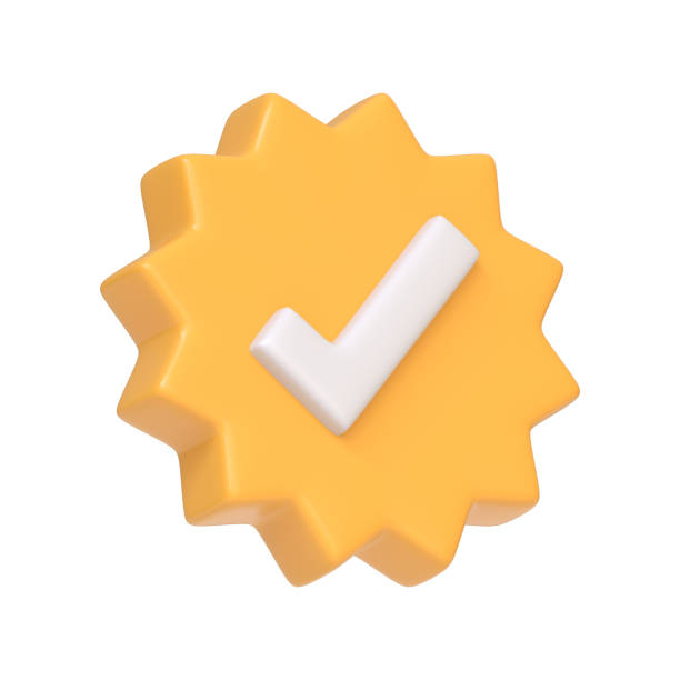 istock Yellow verify check icon isolated on white background 2156499883