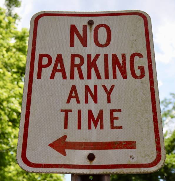 istock Red and White No Parking Sign 2156500230