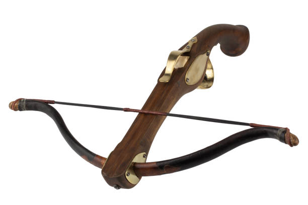 istock Vintage small crossbow isolated on white 2156501019