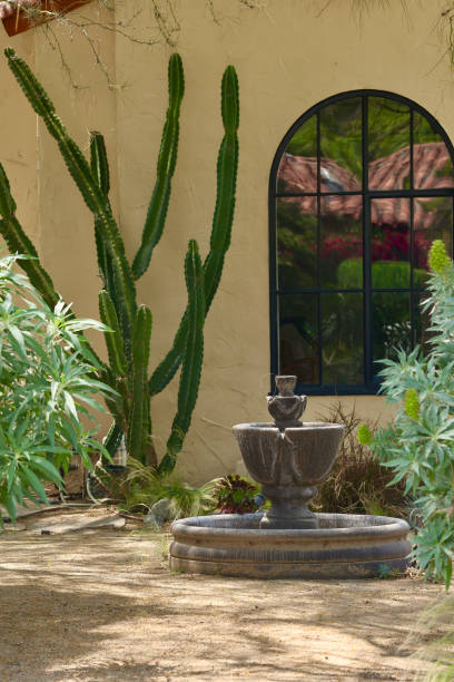 istock Water fountain in a desert scape garden 2156501163