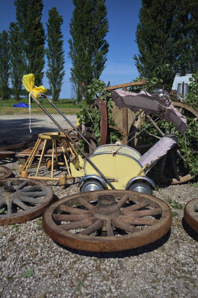 Wooden objects on the gravel