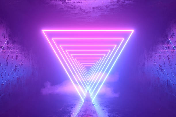 istock Abstract background with ultraviolet neon lights, glowing lines 2156503764